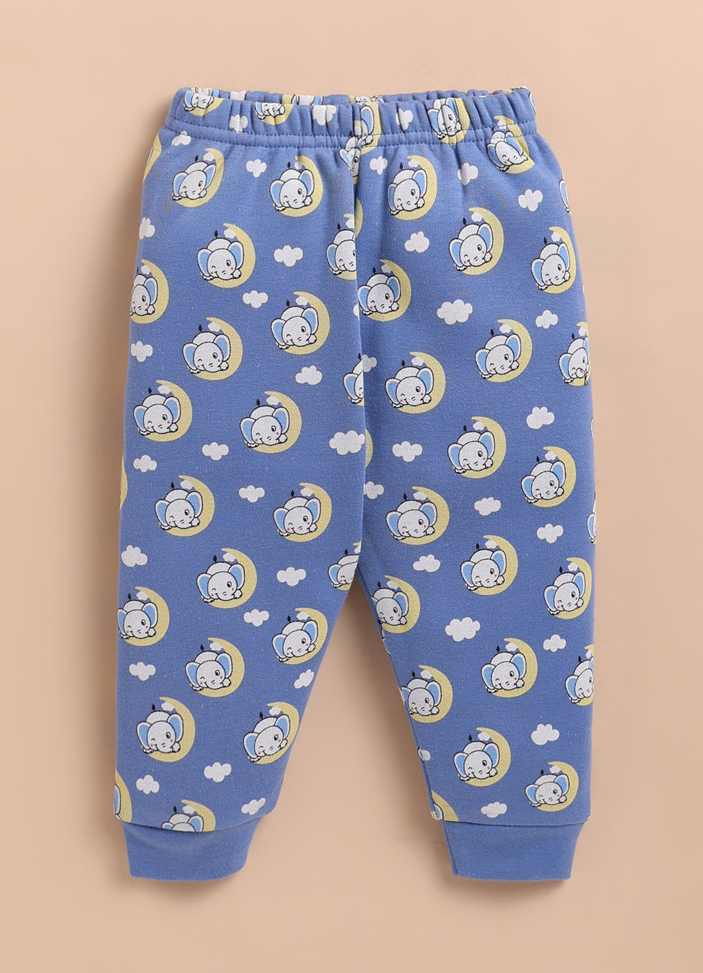 Bumzee Blue Animal Print Winter Set, Full Sleeves, Fleece (Style Peb11661)