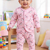 Bumzee Pink Animal Print Winter Set, Full Sleeves, Fleece