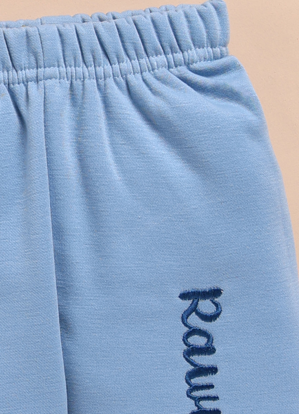 Bumzee Off White & Blue Animal Print Sweatshirt & Jogger Set, Full Sleeves