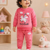 Bumzee Coral Pink Embroidered Winter Set, Full Sleeves, Velvet