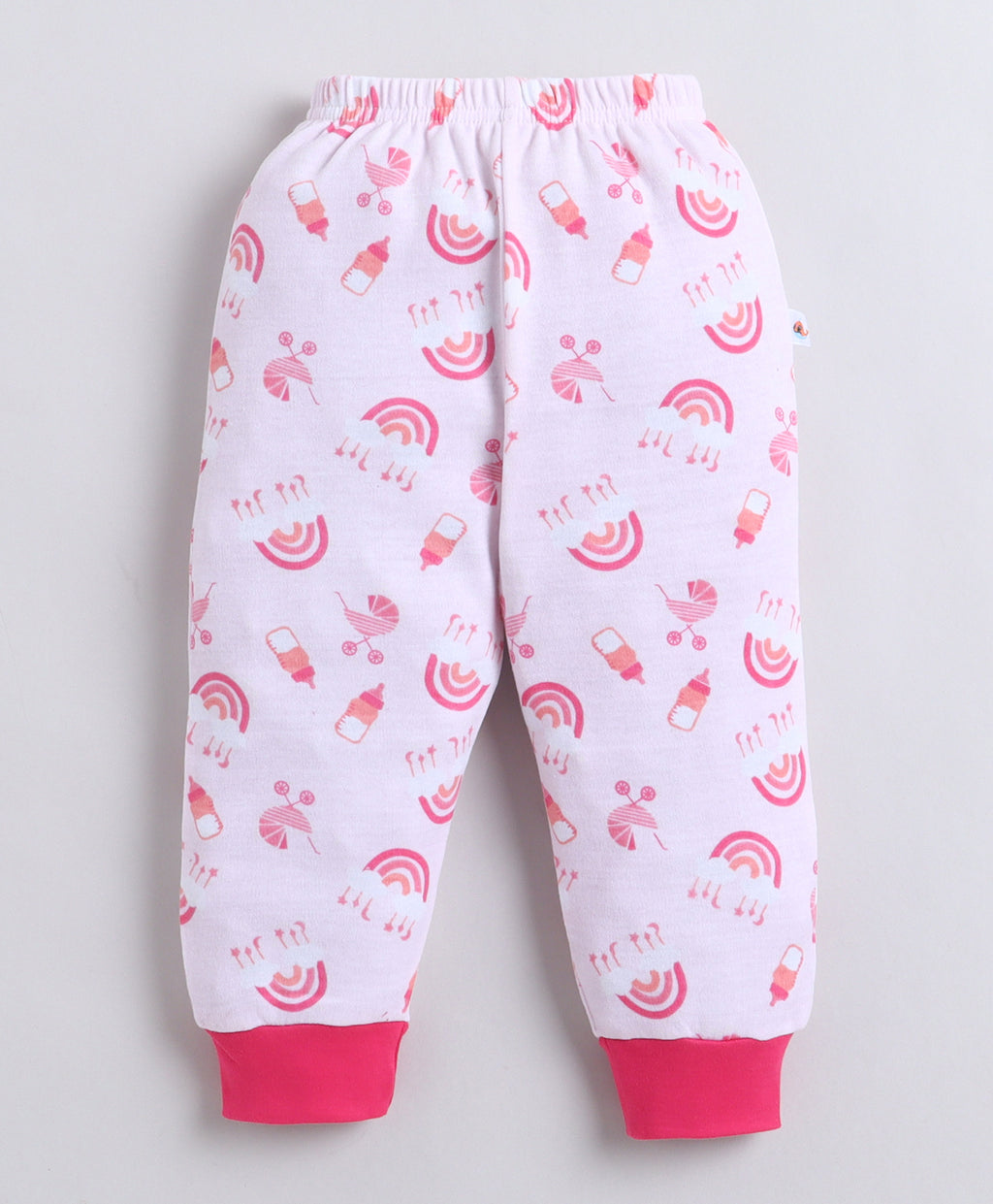 Bumzee Pink & White Animal Print Pyjamas, Pack of 4, 100% Cotton