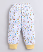 Bumzee Pink & White Animal Print Pyjamas, Pack of 4, 100% Cotton