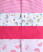 Bumzee Pink & White Animal Print Pyjamas, Pack of 4, 100% Cotton