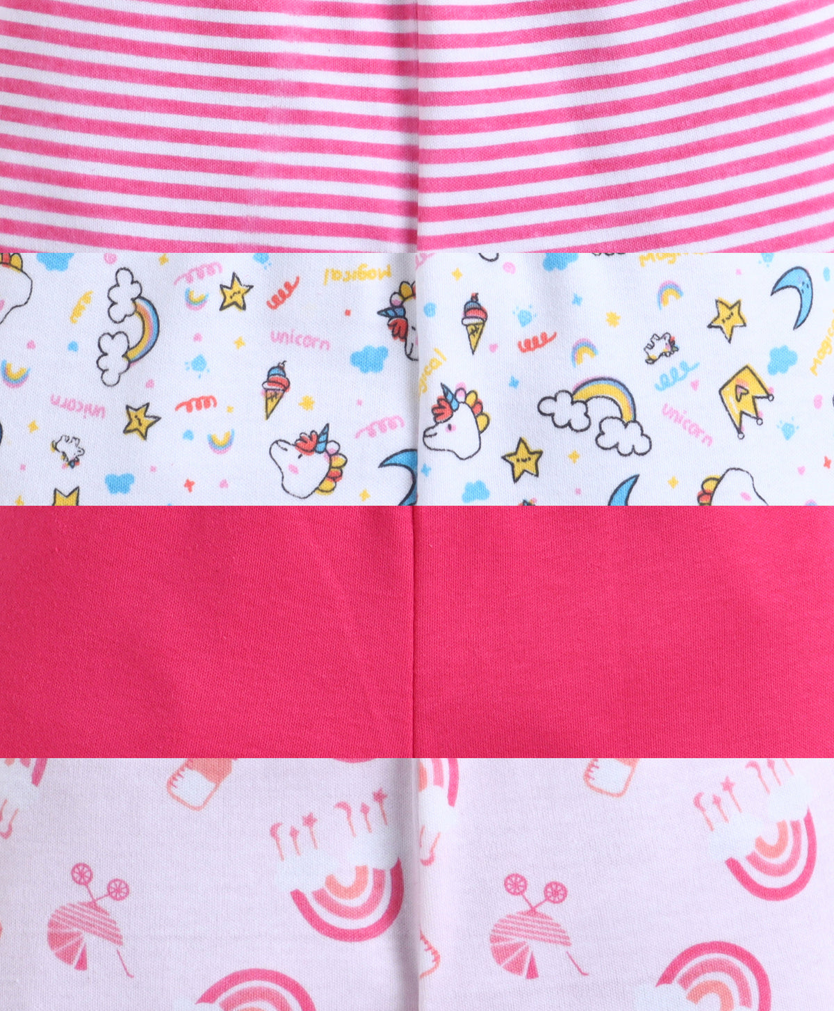 Bumzee Pink & White Animal Print Pyjamas, Pack of 4, 100% Cotton