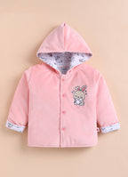 Bumzee Pink & White Animal Print Winter Set, Full Sleeves, Velvet