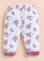 Bumzee Mauve & White Embroidered Winter Set, Full Sleeves, Velvet