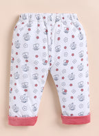 Bumzee Pink & White Embroidered Winter Set, Full Sleeves, Velvet