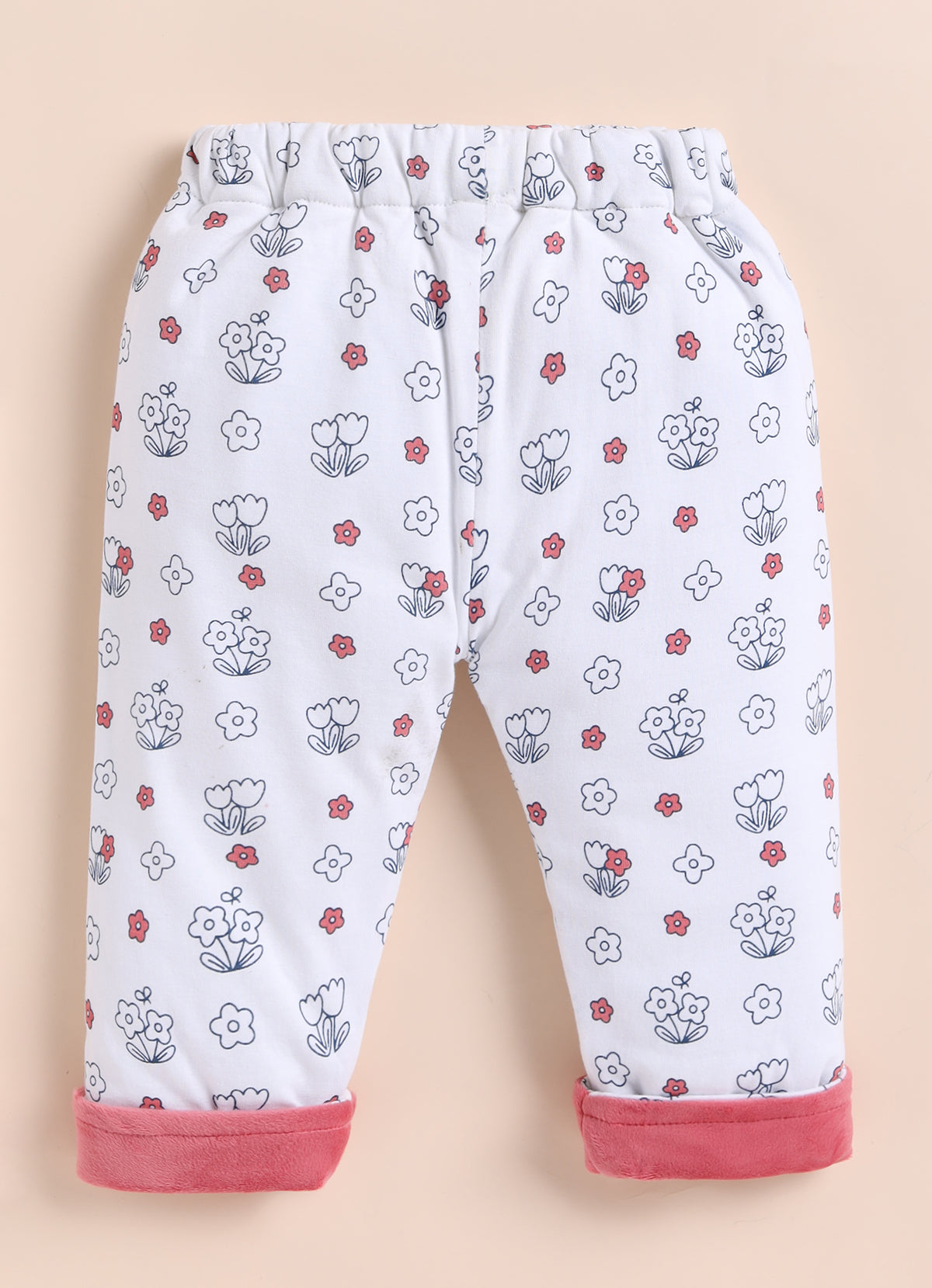 Bumzee Pink & White Embroidered Winter Set, Full Sleeves, Velvet