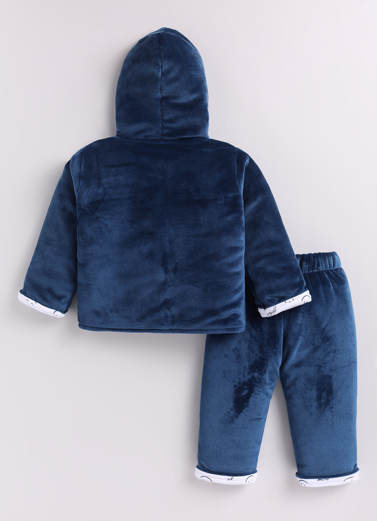 Bumzee Blue Embroidered Winter Set, Full Sleeves, Velvet