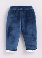 Blue Velvet Hooded Winter Set, Full Sleeves
