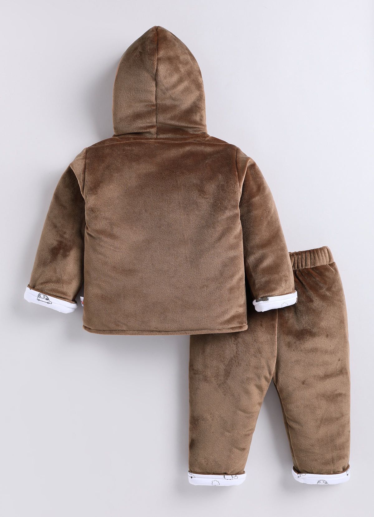 Bumzee Brown Embroidered Winter Set, Full Sleeves, Velvet