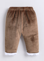 Bumzee Brown Embroidered Winter Set, Full Sleeves, Velvet