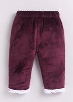 Bumzee Wine Embroidered Winter Set, Full Sleeves, Velvet