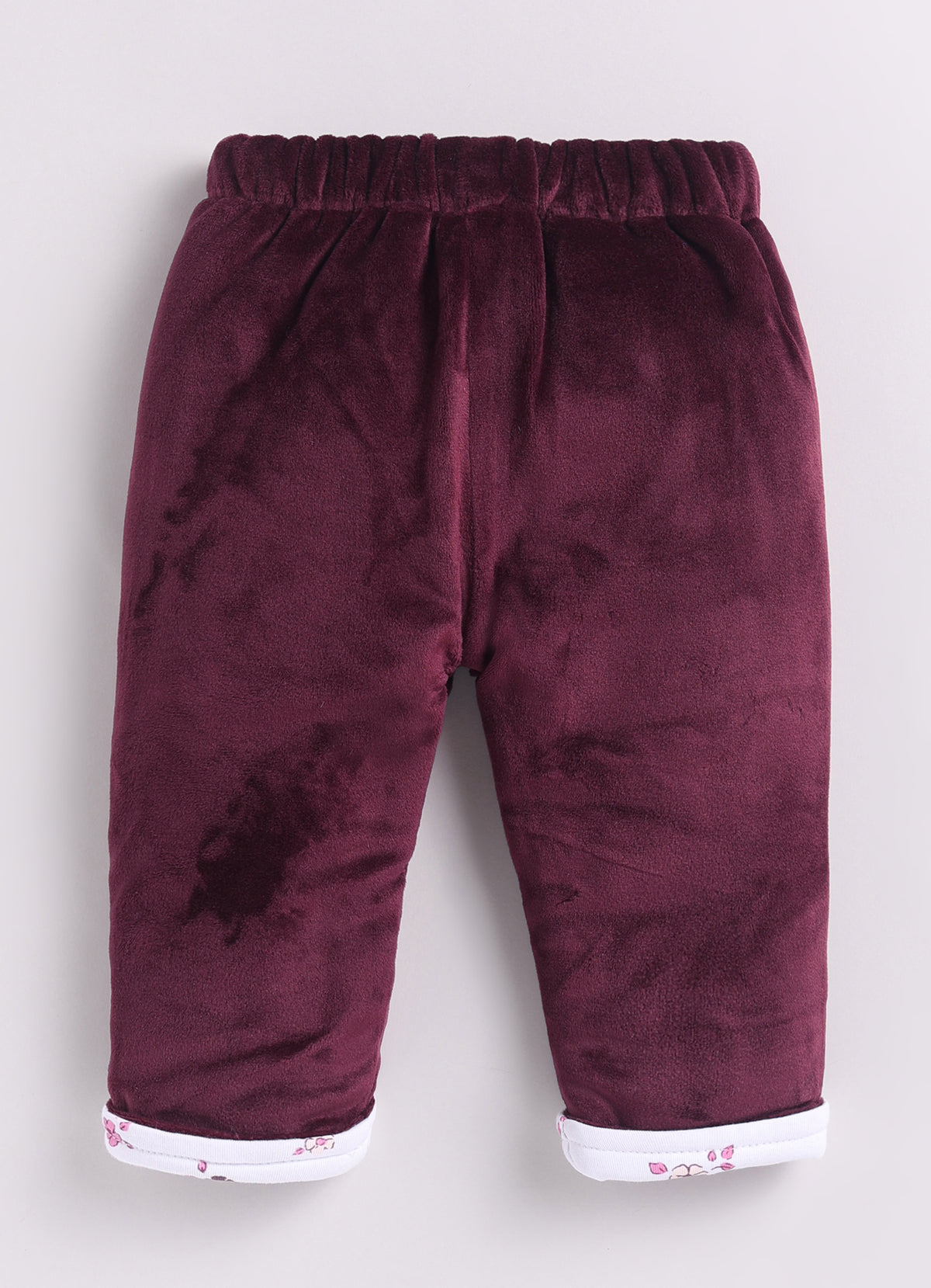 Bumzee Wine Embroidered Winter Set, Full Sleeves, Velvet