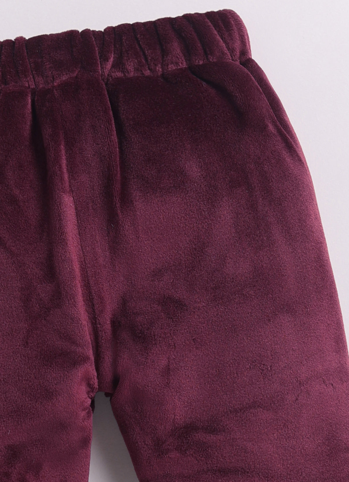 Bumzee Wine Embroidered Winter Set, Full Sleeves, Velvet