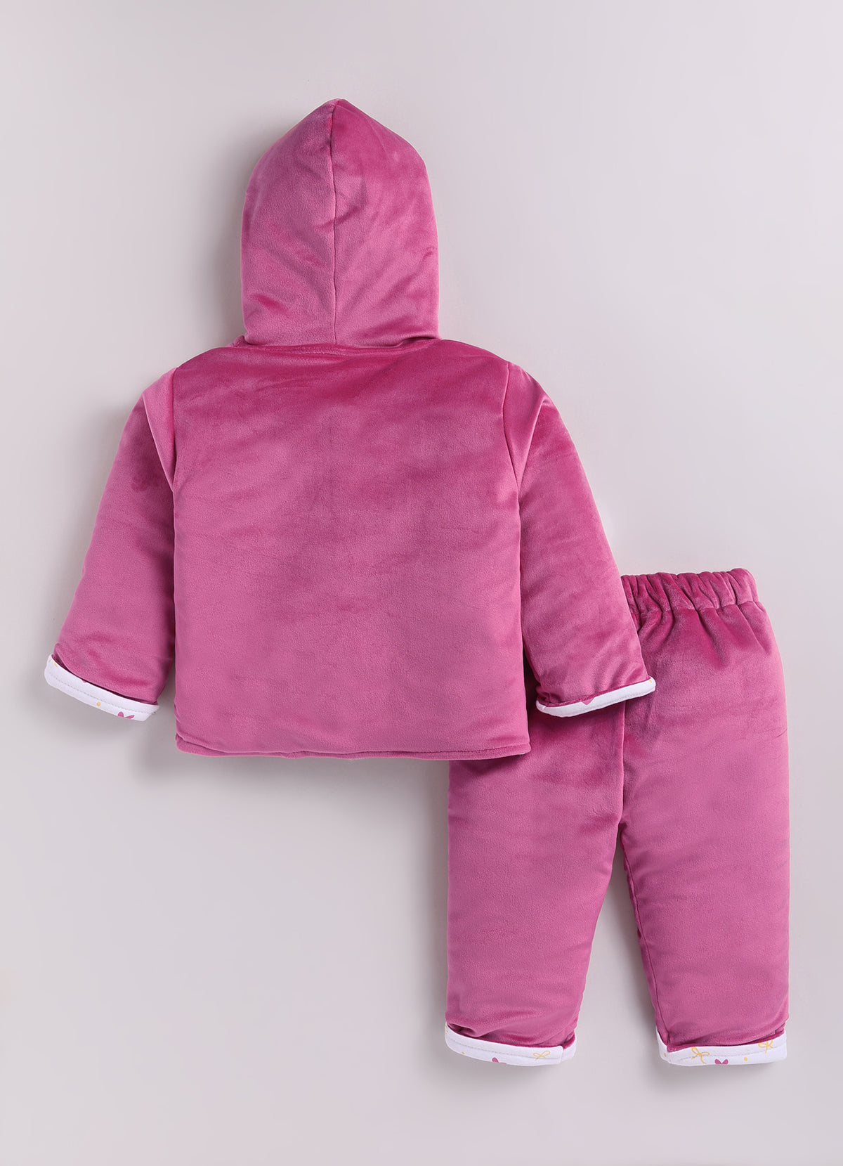 Bumzee Pink Embroidered Winter Set, Full Sleeves, Velvet