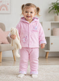 Bumzee Baby Pink Embroidered Winter Set, Full Sleeves, Velvet