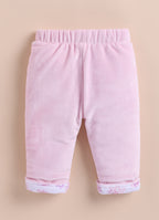 Bumzee Baby Pink Embroidered Winter Set, Full Sleeves, Velvet