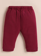 Bumzee White & Red Graphic Print Winter Set, Full Sleeves, Cotton Padded