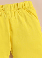 Bumzee White & Yellow Graphic Print Winter Set, Full Sleeves, Cotton Padded