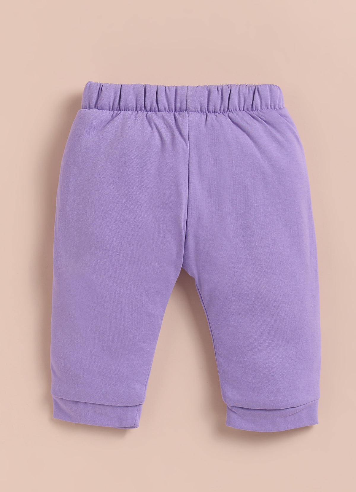 Bumzee White & Lavender Animal Print Winter Set, Full Sleeves, Cotton Padded