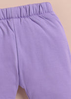 Bumzee White & Lavender Animal Print Winter Set, Full Sleeves, Cotton Padded