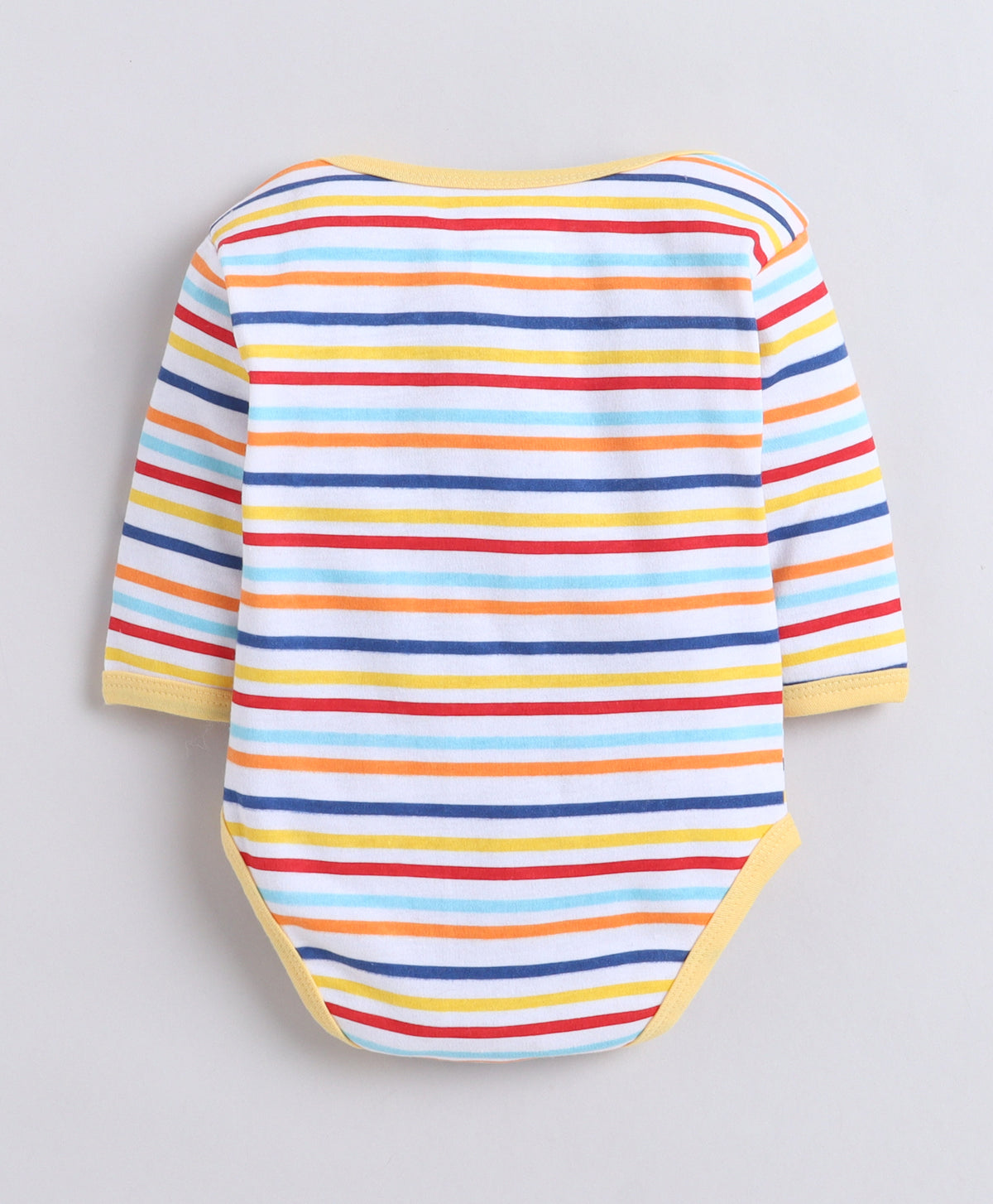 Bumzee Yellow & White Animal Print Bodysuit, Pack of 3, Full Sleeves, 100% Cotton (Style Peb11723)