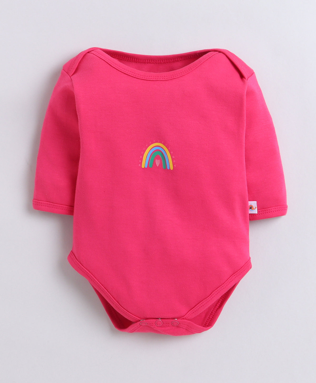 Bumzee Pink & White Graphic Print Bodysuit, Pack of 3, Full Sleeves, 100% Cotton, Onesie (Style Peb11725)