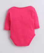 Bumzee Pink & White Graphic Print Bodysuit, Pack of 3, Full Sleeves, 100% Cotton, Onesie (Style Peb11725)