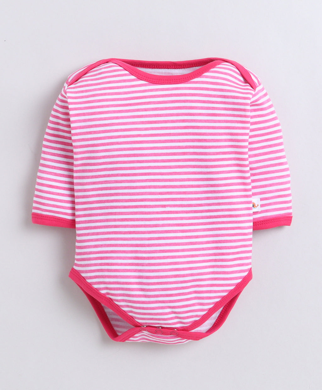 Bumzee Pink & White Graphic Print Bodysuit, Pack of 3, Full Sleeves, 100% Cotton, Onesie (Style Peb11725)
