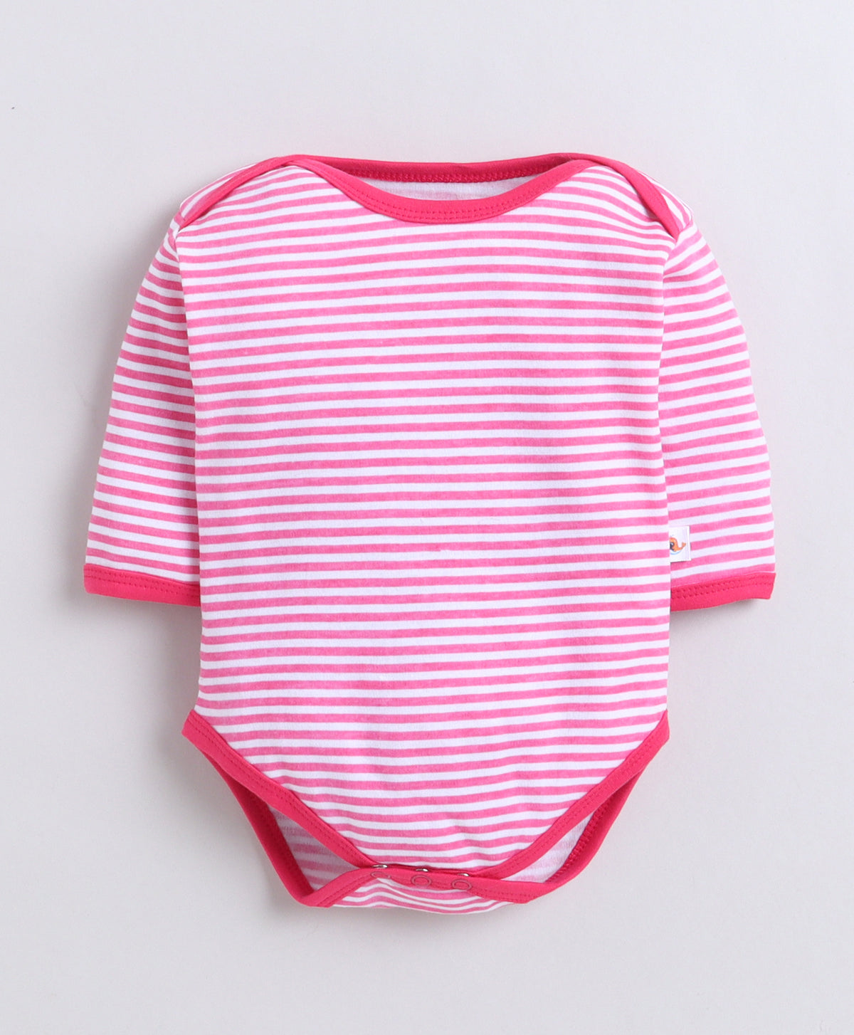Bumzee Pink & White Graphic Print Bodysuit, Pack of 3, Full Sleeves, 100% Cotton, Onesie (Style Peb11725)