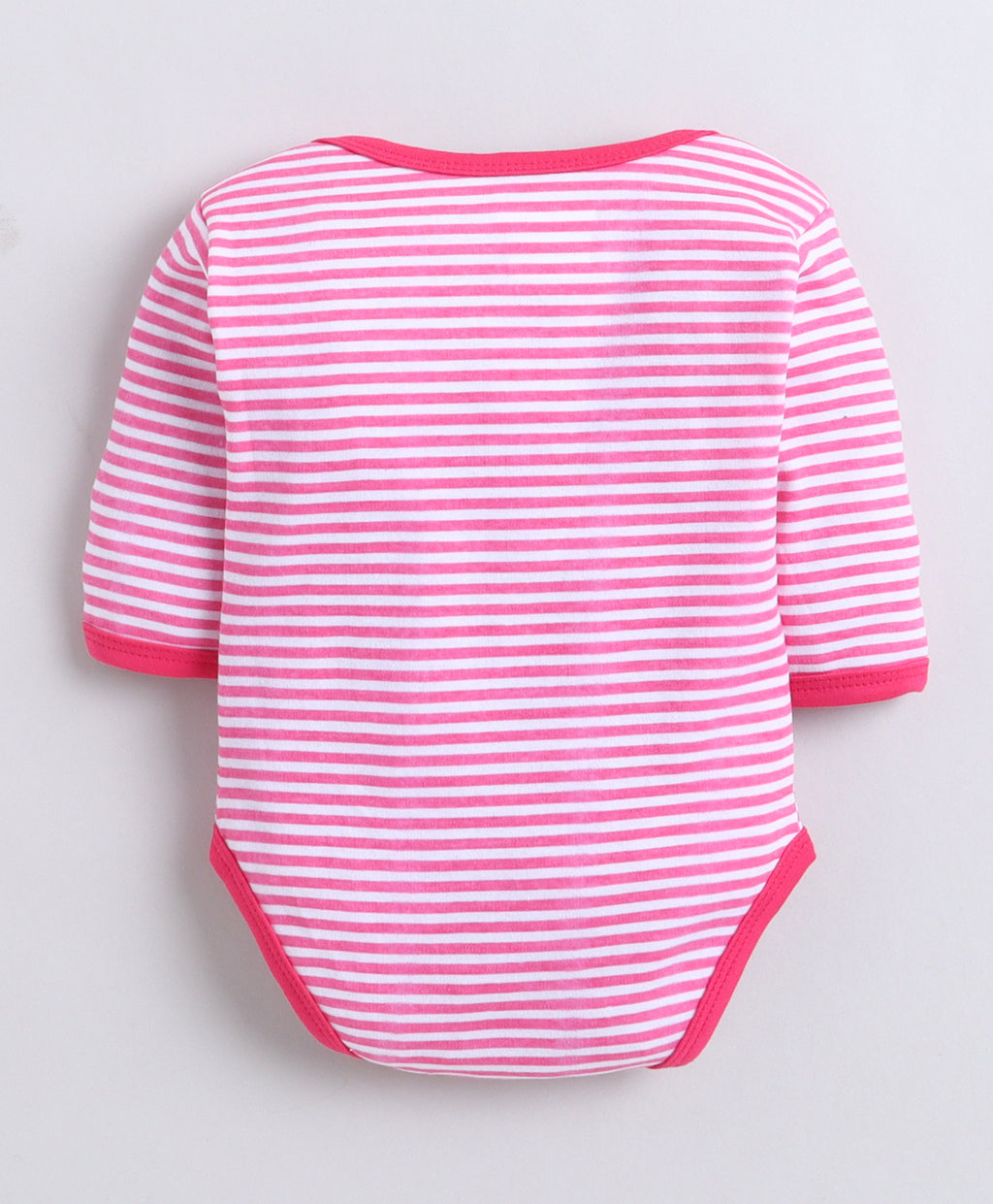 Bumzee Pink & White Graphic Print Bodysuit, Pack of 3, Full Sleeves, 100% Cotton, Onesie (Style Peb11725)