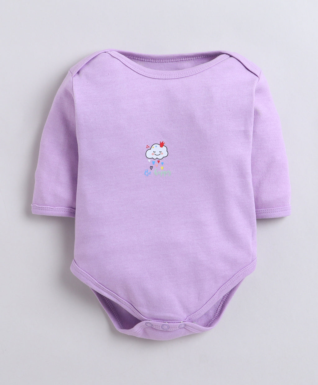 Bumzee Lavender & White Graphic Print Bodysuit, Pack of 3, Full Sleeves