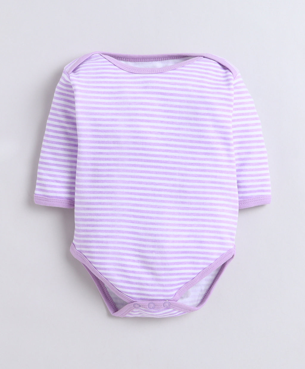 Bumzee Lavender & White Graphic Print Bodysuit, Pack of 3, Full Sleeves