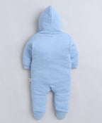 Bumzee Sky Blue & White Graphic Print Sleepsuit, Pack of 2, Full Sleeves