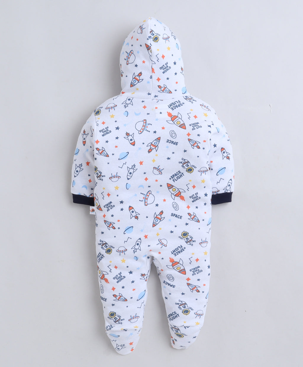 Bumzee Navy & White Graphic Print Sleepsuit, Pack of 2, Full Sleeves, 100% Cotton (Style Peb11728)