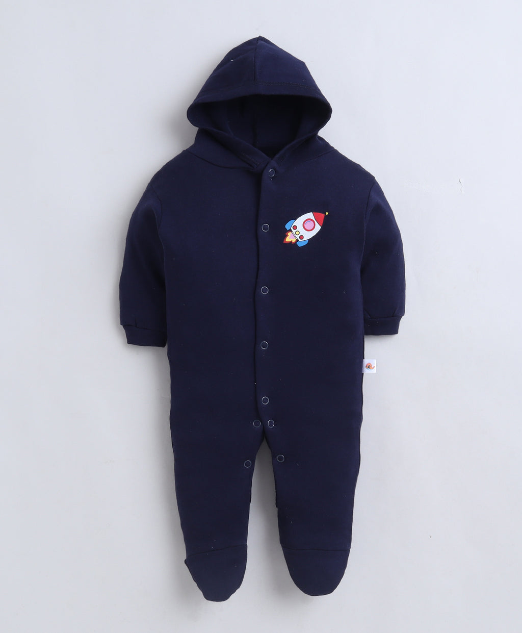 Bumzee Navy & White Graphic Print Sleepsuit, Pack of 2, Full Sleeves, 100% Cotton (Style Peb11728)