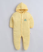 Bumzee Yellow & White Graphic Print Sleepsuit, Pack of 2, Full Sleeves
