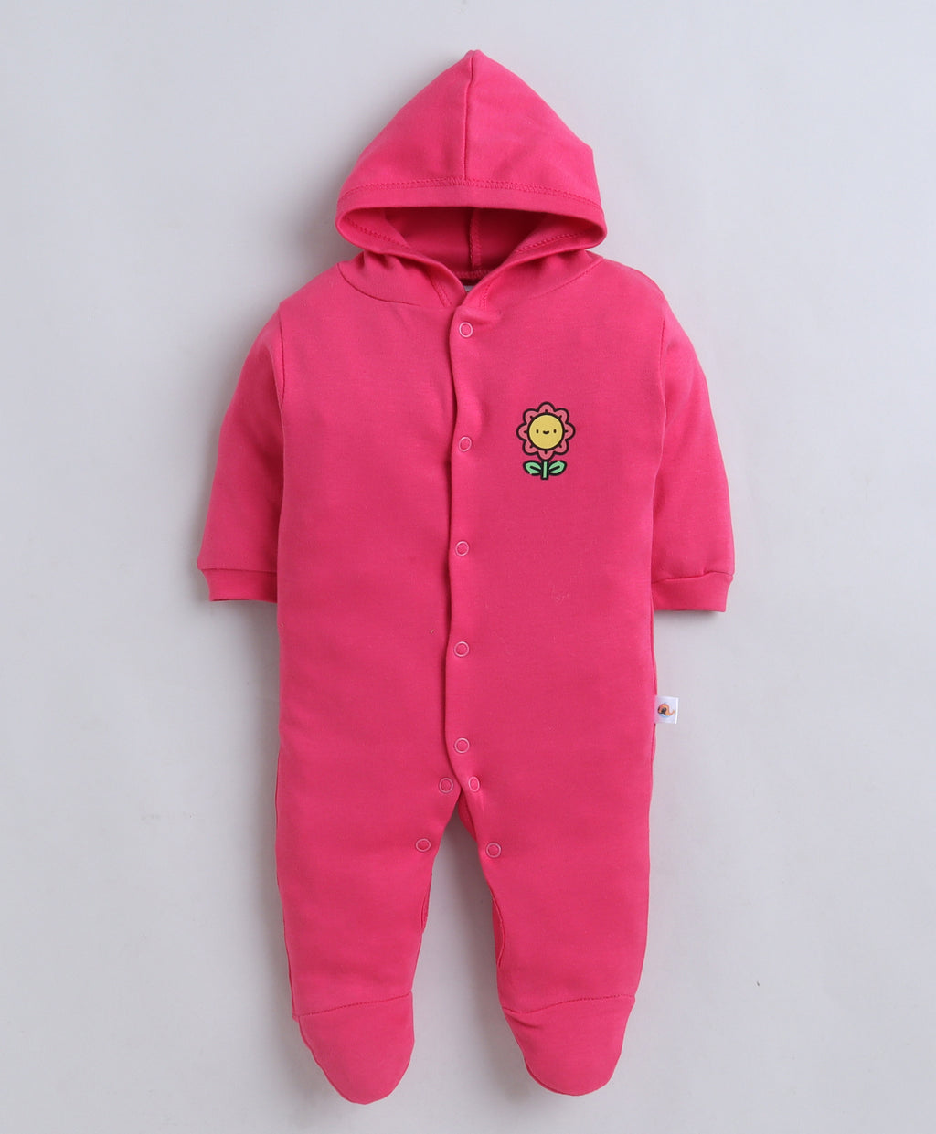Bumzee Pink & White Graphic Print Sleepsuit, Pack of 2, Full Sleeves, 100% Cotton