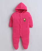 Bumzee Pink & White Graphic Print Sleepsuit, Pack of 2, Full Sleeves, 100% Cotton