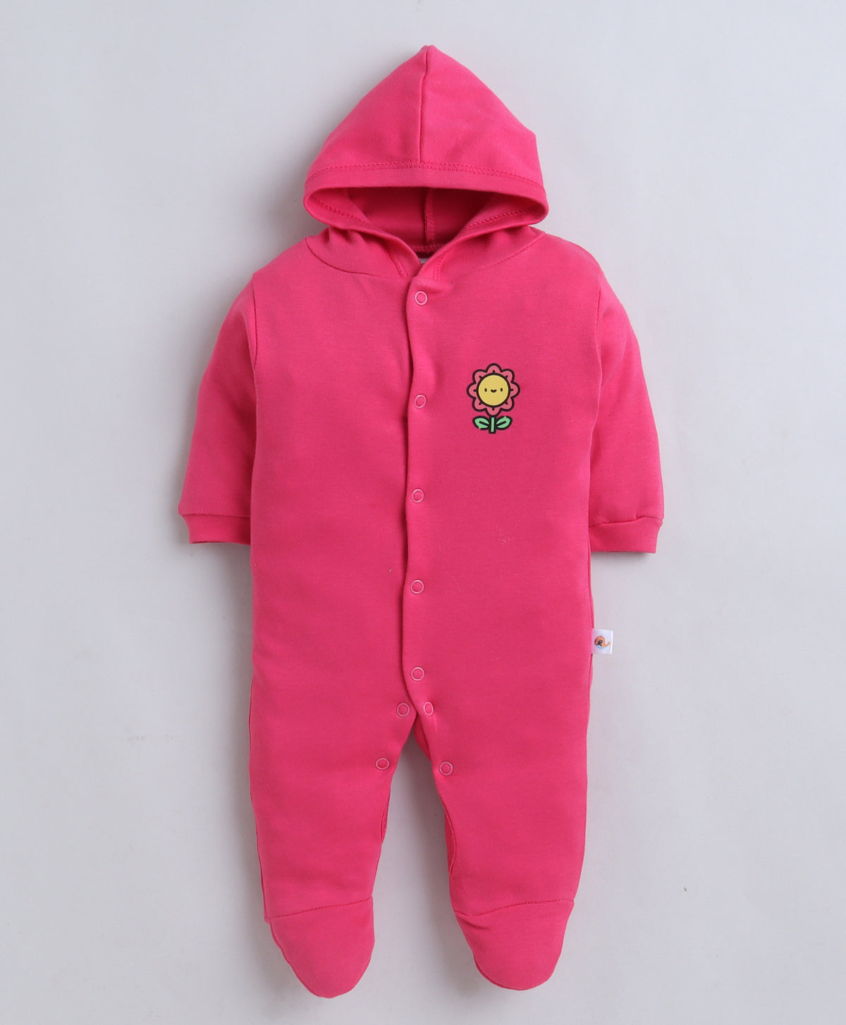 Bumzee Pink & White Graphic Print Sleepsuit, Pack of 2, Full Sleeves, 100% Cotton