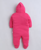 Bumzee Pink & White Graphic Print Sleepsuit, Pack of 2, Full Sleeves, 100% Cotton