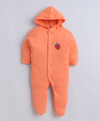 Bumzee Orange & White Graphic Print Sleepsuit, Pack of 2, Full Sleeves