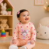 Bumzee Peach Animal Print Bodysuit & Jogger Set, Full Sleeves, 100% Cotton