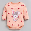 Bumzee Peach Animal Print Bodysuit & Jogger Set, Full Sleeves, 100% Cotton