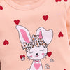 Bumzee Peach Animal Print Bodysuit & Jogger Set, Full Sleeves, 100% Cotton