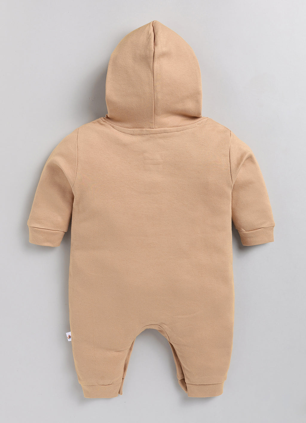 Bumzee Brown Embroidered Sleepsuit, Full Sleeves, 100% Cotton