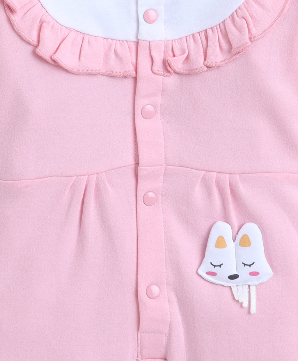 Bumzee Pink Sleepsuit, Full Sleeves, 100% Cotton