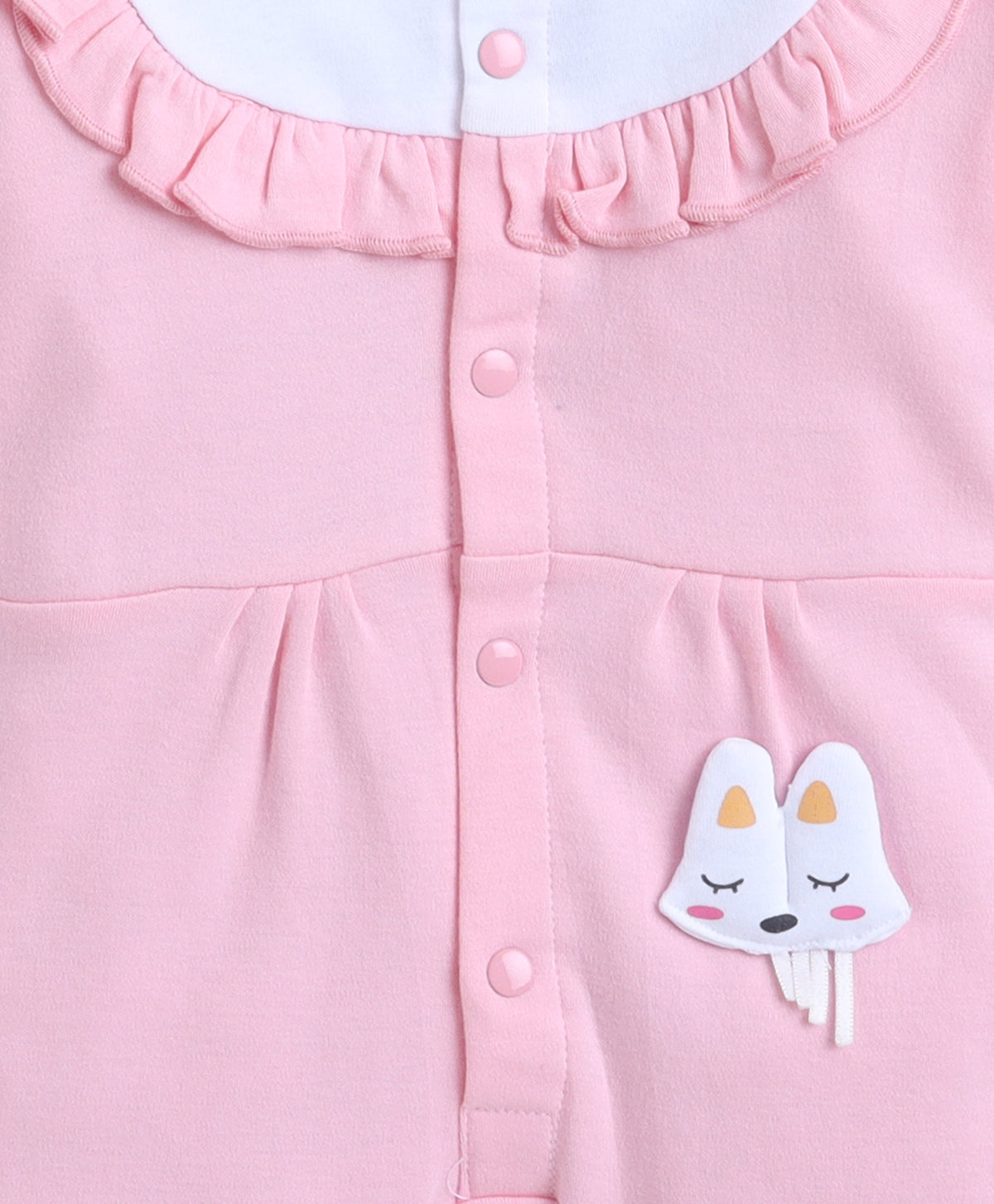 Bumzee Pink Sleepsuit, Full Sleeves, 100% Cotton