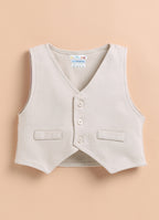 Bumzee Blue & Beige Formal Set, Full Sleeves, 100% Cotton